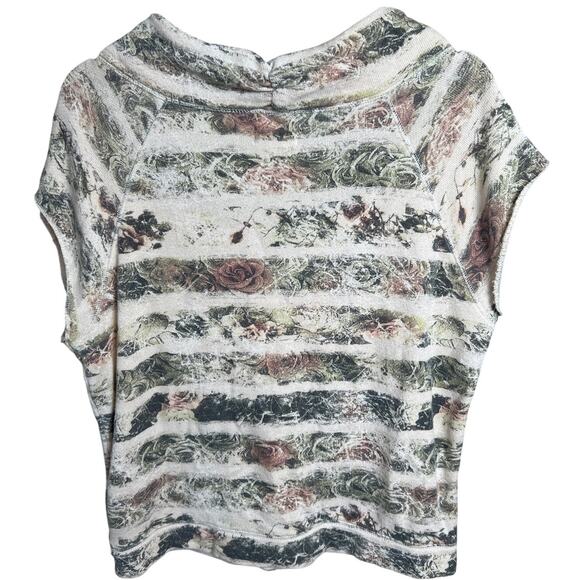 Mudd Large Short Sleeve Top Drawstring Pullover Sweater Stripe - Picture 2 of 5